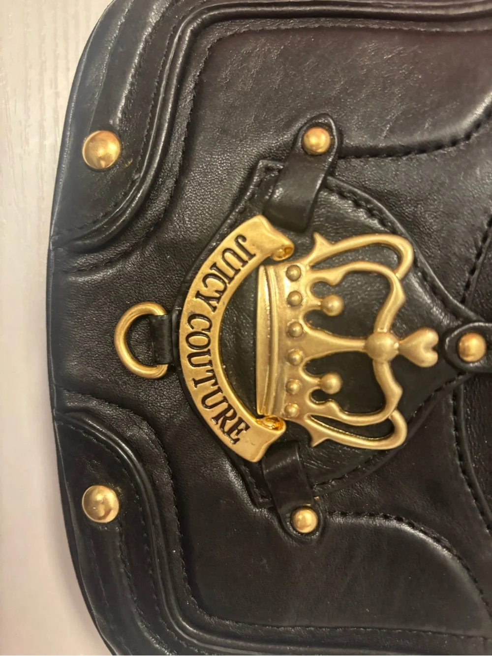 JUICY COUTURE VINTAGE Y2K Black Wristlet with Gold Accent